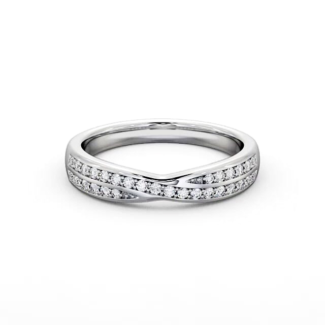 Half Eternity 0.18ct Round Diamond Ring Platinum - Marah HE25_WG_HAND