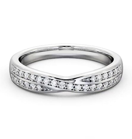 Half Eternity 0.18ct Round Diamond Pinched Style Ring Palladium HE25_WG_THUMB1