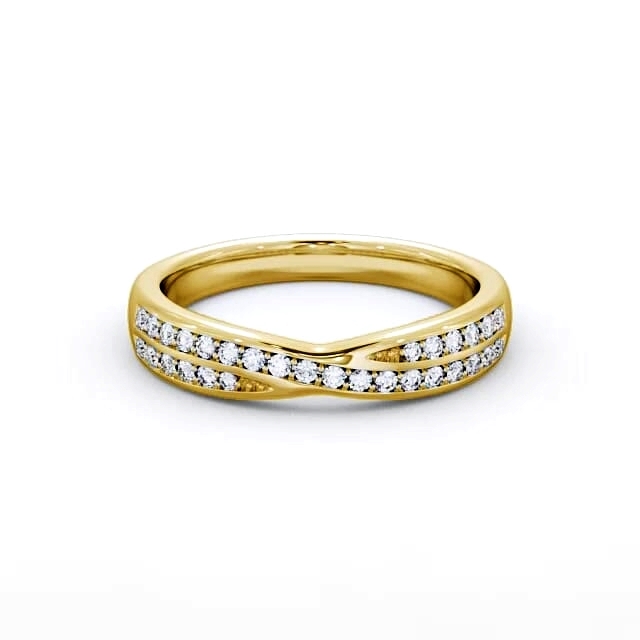 Half Eternity 0.18ct Round Diamond Ring 9K Yellow Gold - Marah HE25_YG_HAND