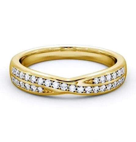 Half Eternity 0.18ct Round Diamond Pinched Style Ring 9K Yellow Gold HE25_YG_THUMB1