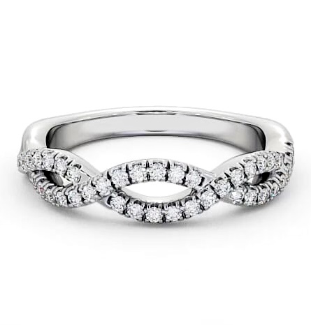 Half Eternity 0.24ct Round Diamond Crossover Style Ring 18K White Gold HE26_WG_THUMB1
