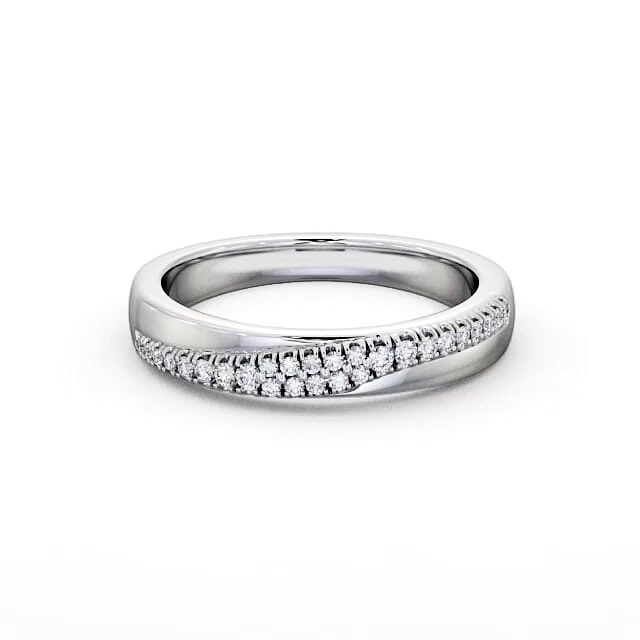Half Eternity 0.13ct Round Diamond Ring 18K White Gold - Samia HE27_WG_HAND