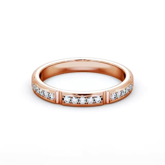 Half Eternity Round Diamond Ring 18K Rose Gold - Shelby HE28_RG_HAND
