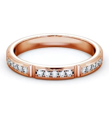 Half Eternity Round Diamond Pave Channel Set Ring 9K Rose Gold HE28_RG_THUMB1