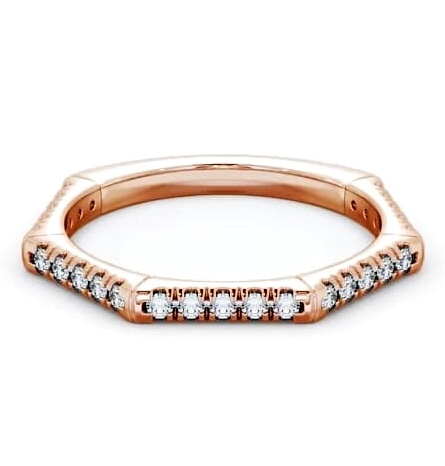 Half Eternity Round Diamond Angular Design Ring 18K Rose Gold HE29_RG_THUMB1