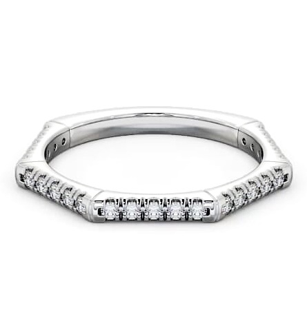 Half Eternity Round Diamond Angular Design Ring Palladium HE29_WG_THUMB1