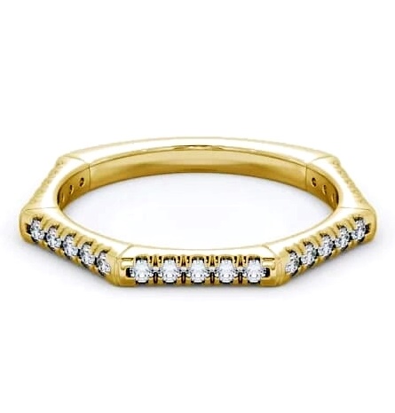 Half Eternity Round Diamond Angular Design Ring 18K Yellow Gold HE29_YG_THUMB1
