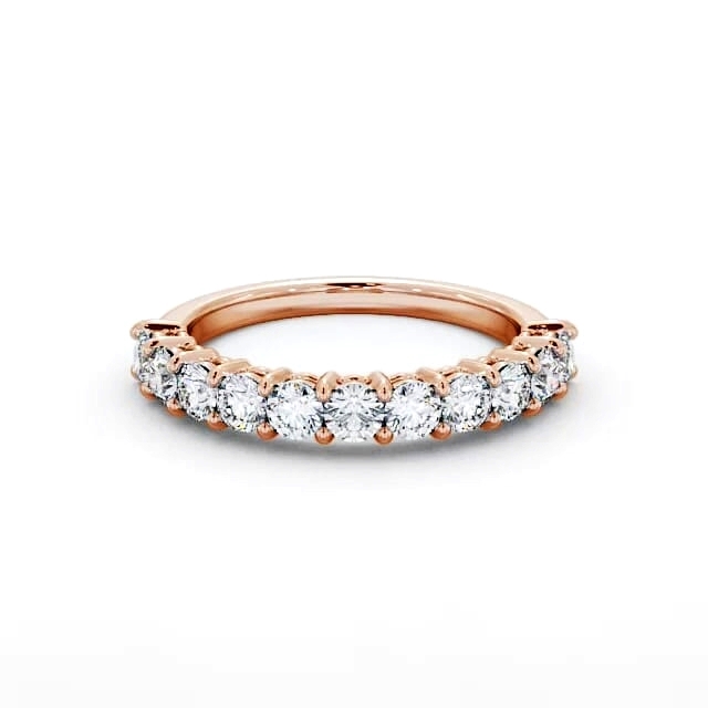 Half Eternity Round Diamond Ring 18K Rose Gold - Gracie HE2_RG_HAND