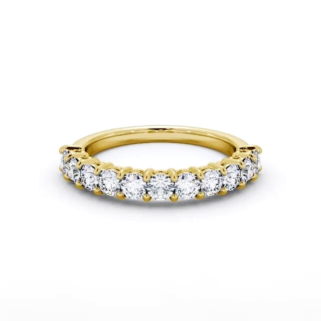 Half Eternity Round Diamond Ring 18K Yellow Gold - Gracie HE2_YG_HAND