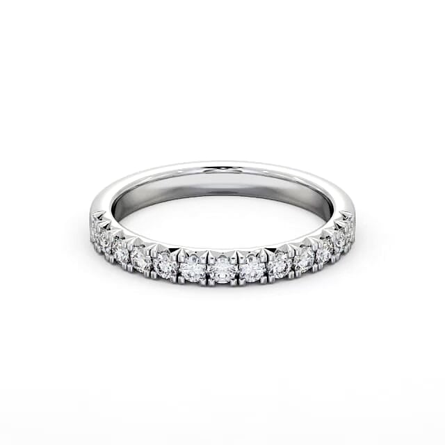 Half Eternity Round Diamond Ring Platinum - Avery HE32_WG_HAND
