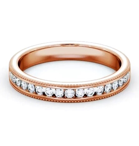 Vintage Half Eternity Round Channel Set Milgrain Ring 18K Rose Gold HE33_RG_THUMB2 