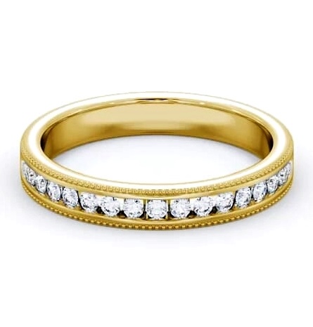 Vintage Half Eternity Round Channel with Milgrain Ring 9K Yellow Gold HE33_YG_THUMB1