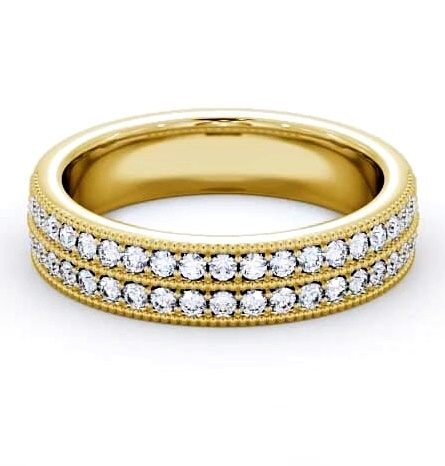 Vintage Half Eternity Round Double Channel Ring 18K Yellow Gold HE34_YG_THUMB1