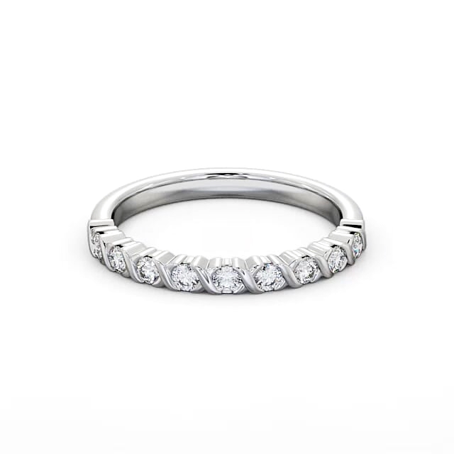 Half Eternity Round Diamond Ring 18K White Gold - Annalise HE35_WG_HAND