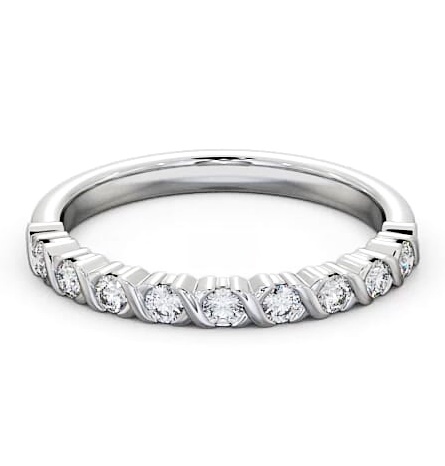 Half Eternity Round Diamond Elegant Design Ring 18K White Gold HE35_WG_THUMB1