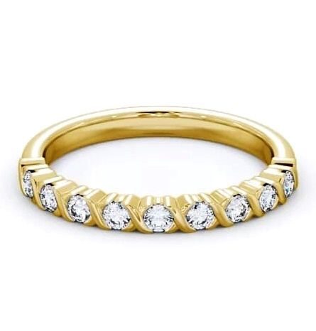 Half Eternity Round Diamond Elegant Design Ring 18K Yellow Gold HE35_YG_THUMB1