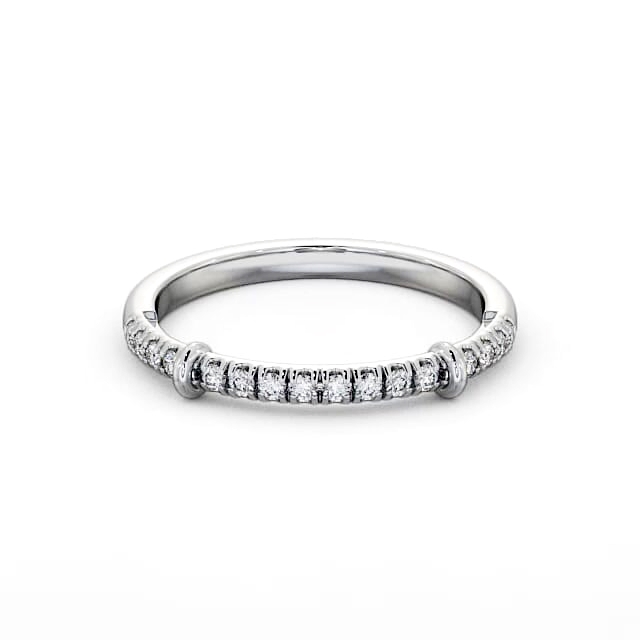 Half Eternity Round Diamond Ring 18K White Gold - Cassia HE36_WG_HAND