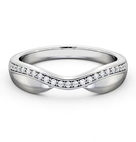 Curved Half Eternity 0.12ct Round Diamond Ring 18K White Gold HE37_WG_THUMB1