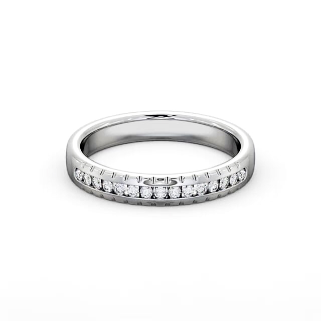 Half Eternity Round Diamond Ring 18K White Gold - Renae HE39_WG_HAND