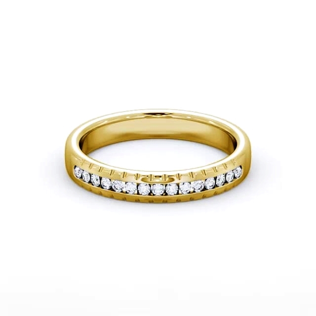 Half Eternity Round Diamond Ring 9K Yellow Gold - Renae HE39_YG_HAND