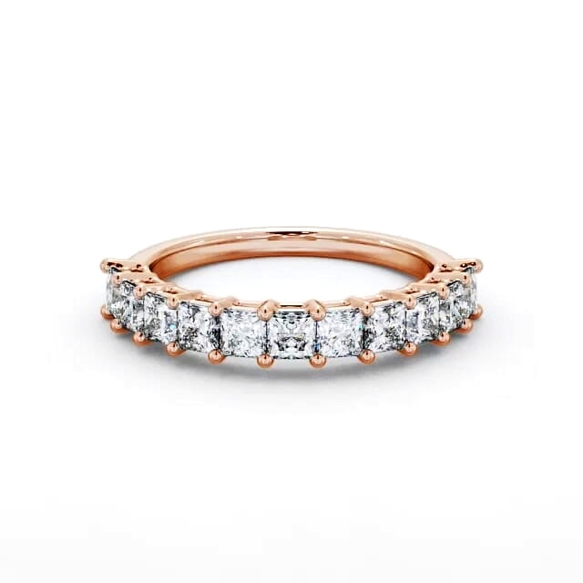Half Eternity Princess Diamond Ring 18K Rose Gold - Everette HE3_RG_HAND