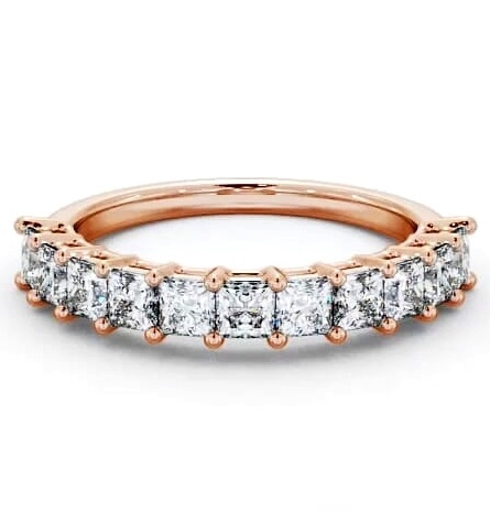 Half Eternity Princess Diamond Prong Set Ring 18K Rose Gold HE3_RG_THUMB1