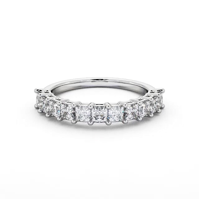 Half Eternity Princess Diamond Ring 18K White Gold - Everette HE3_WG_HAND