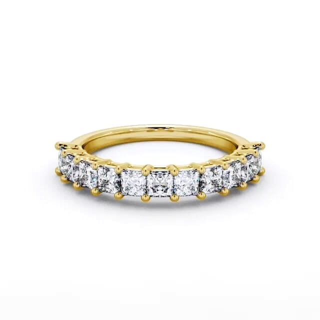 Half Eternity Princess Diamond Ring 9K Yellow Gold - Everette HE3_YG_HAND
