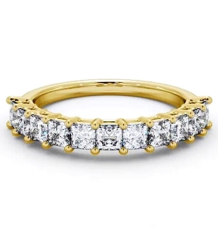 Half Eternity Princess Diamond Prong Set Ring 9K Yellow Gold HE3_YG_THUMB1