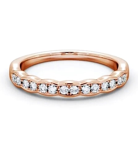 Half Eternity Round Diamond Rippled Edge Ring 18K Rose Gold HE40_RG_THUMB2 