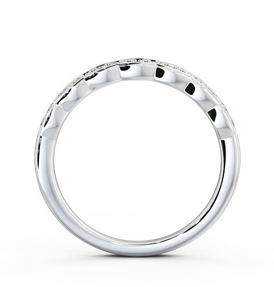 Half Eternity Round Diamond Rippled Edge Ring Platinum HE40_WG_THUMB1 