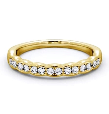 Half Eternity Round Diamond Rippled Edge Ring 9K Yellow Gold HE40_YG_THUMB1