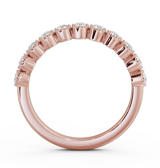 Half Eternity Round Diamond Bezel with Milgrain Ring 18K Rose Gold HE41_RG_THUMB1 