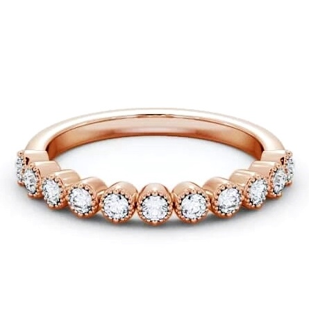 Half Eternity Round Diamond Bezel with Milgrain Ring 18K Rose Gold HE41_RG_THUMB2 