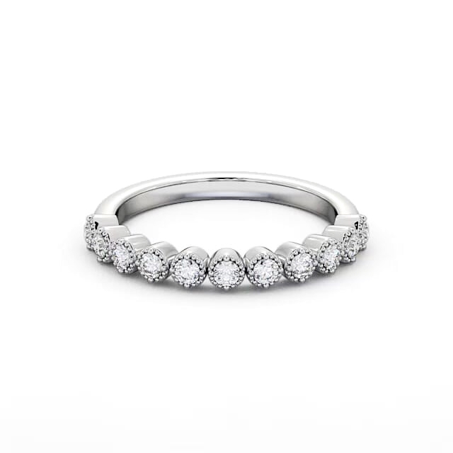 Half Eternity Round Diamond Ring 9K White Gold - Harini HE41_WG_HAND