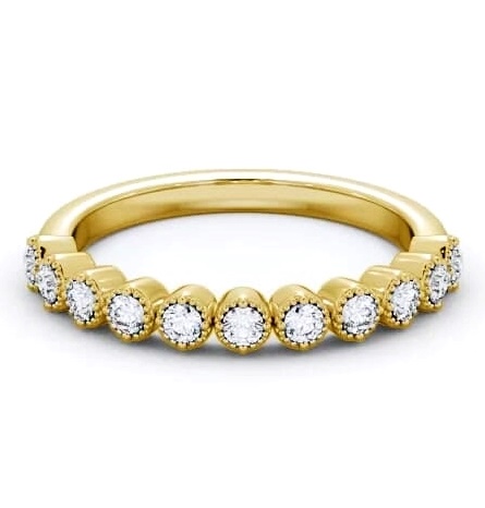 Half Eternity Round Diamond Bezel with Milgrain Ring 9K Yellow Gold HE41_YG_THUMB1
