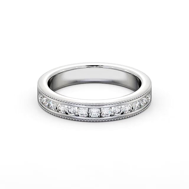 Vintage Half Eternity Round Diamond Ring Palladium - Saphira HE43_WG_HAND