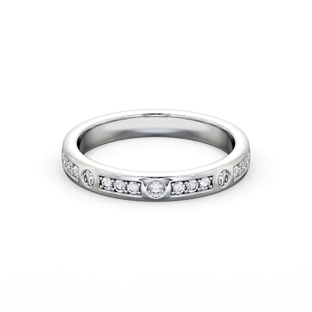 Half Eternity 0.28ct Round Diamond Ring 18K White Gold - Simona HE44_WG_HAND