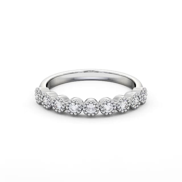 Half Eternity Round Diamond Ring Platinum - Huxley HE45_WG_HAND
