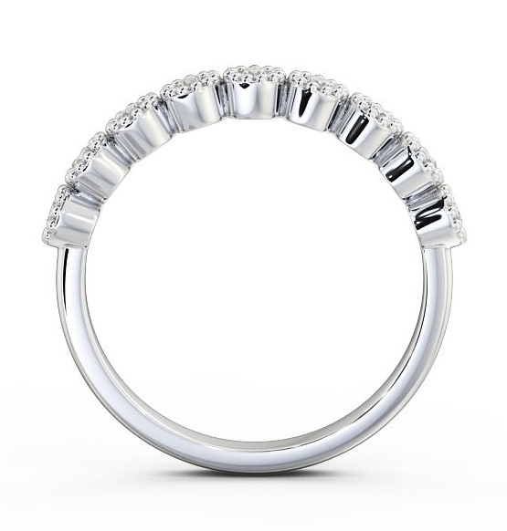 Half Eternity Round Diamond Bezel with Milgrain Ring 9K White Gold HE45_WG_THUMB1 