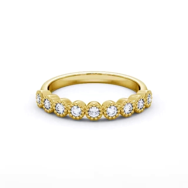 Half Eternity Round Diamond Ring 18K Yellow Gold - Huxley HE45_YG_HAND