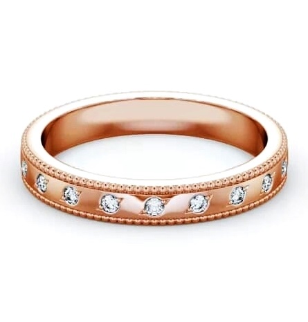 Half Eternity Round Diamond Flush Set Wedding Ring Ring 18K Rose Gold HE46_RG_THUMB1