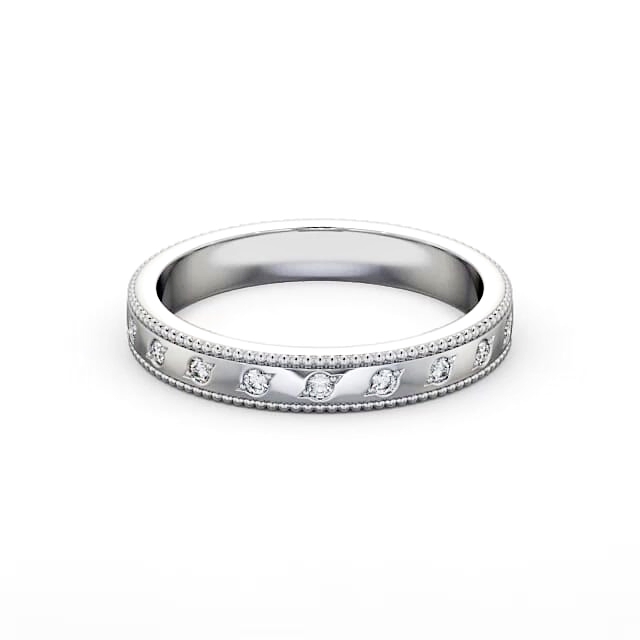 Half Eternity Round Diamond Ring 18K White Gold - Alessa HE46_WG_HAND
