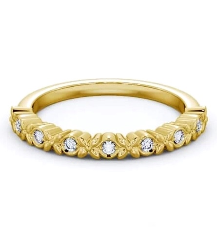 Half Eternity Round Diamond Criss Cross Ring 9K Yellow Gold HE47_YG_THUMB1