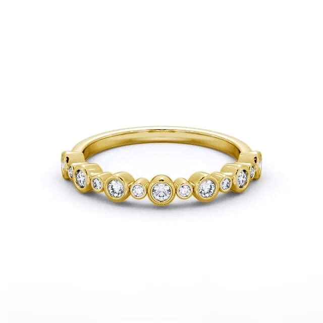 Half Eternity Round Diamond Ring 9K Yellow Gold - Miliana HE48_YG_HAND