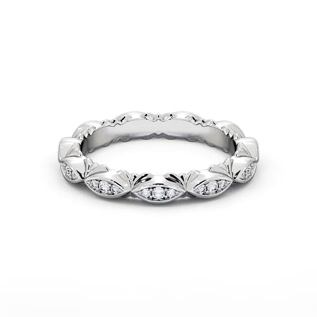 Half Eternity 0.10ct Round Diamond Ring 18K White Gold - Quinley HE49_WG_HAND