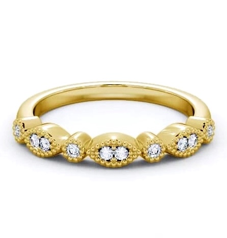 Half Eternity 0.10ct Round Diamond Wedding Ring Ring 9K Yellow Gold HE50_YG_THUMB1