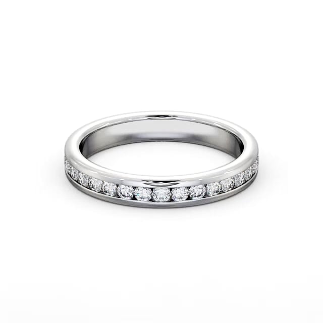 Half Eternity Round Diamond Ring Palladium - Zuria HE51_WG_HAND