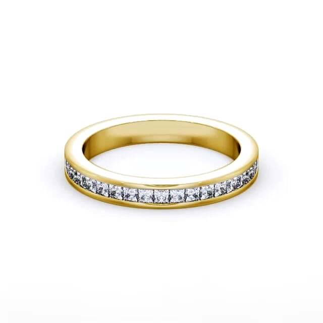 Half Eternity Princess Diamond Ring 18K Yellow Gold - Marianna HE52_YG_HAND