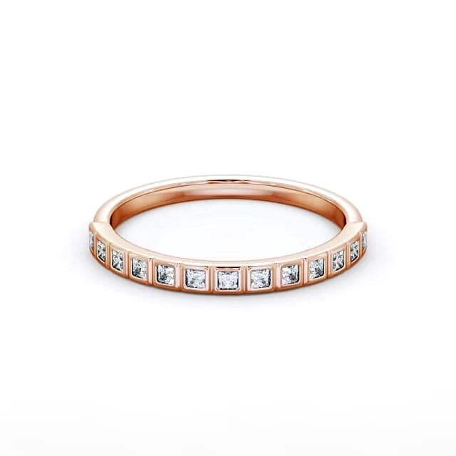 Half Eternity Princess Diamond Ring 18K Rose Gold - Kelsie HE55_RG_HAND